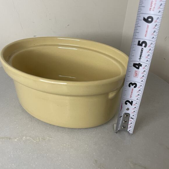VTG TG Green Made England Pottery Dish L Crockery Bowl Mustard Color Earthenware - Picture 9 of 9